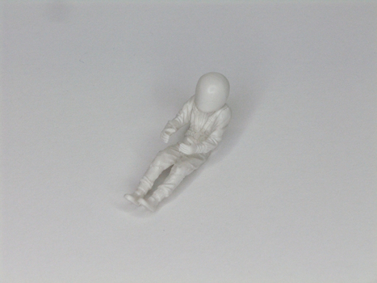 BRM Fahrerfigur mit Overall Helm weiß
