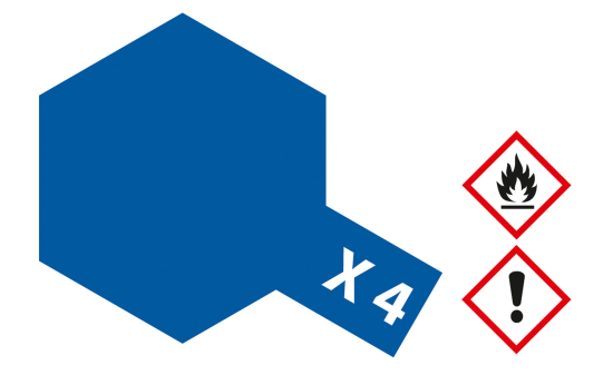 Tamiya, Acrylfarbe X-4 BLAU glänzend, 23ml Tamiya 81004