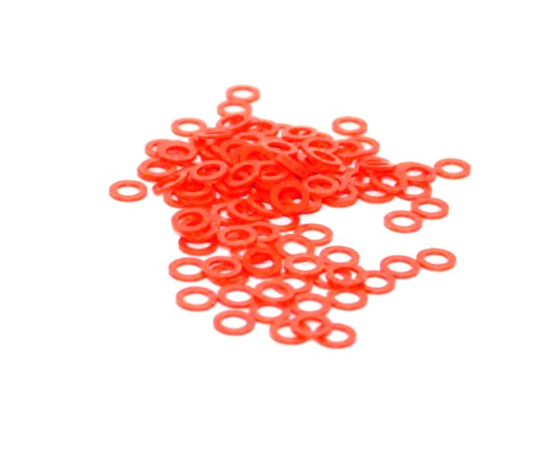 Frankenslot Achsdistanz POM gemischt 0,5 rot für 3mm Achsen 25 Stück