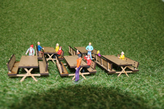 Preview: AT-BA Biertischgarnitur mit Rückenlehne