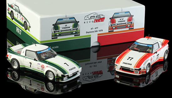 Revo Slot 1/32 Mazda RX 7, Nr.7+77  Daytona 1977