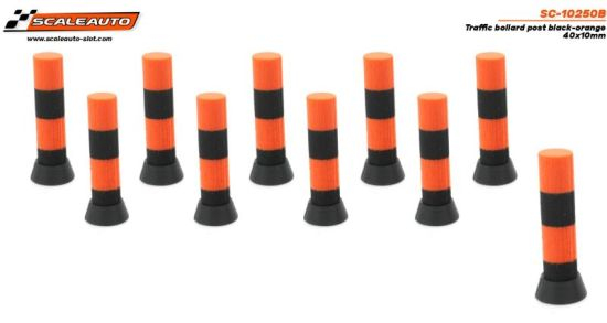 Scaleauto Markierungspfosten 40x10mm orange-schwarz 10 Stück