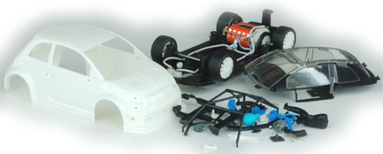 NSR Abarth 500  Body Kit Weiss  Slotcar 1:32 NSR 1051 1
