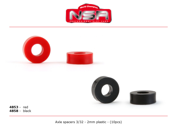 Achsdistanz Plastik  Schwarz 2.00mm 3/32 (10Stück) 4858