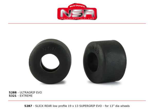 NSR, Formula Reifen Slick Supergrip  Ø19 X 13,5 4Stück 5287