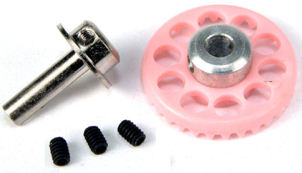 Scaleauto Kronzahnrad 32Z M50 Ø3mm Plastik/Alunabe m.Schraube, SC 1102