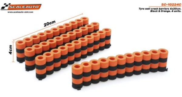 Scaleauto Reifenstapel orange-schwarz 4 Stück SC-10224C