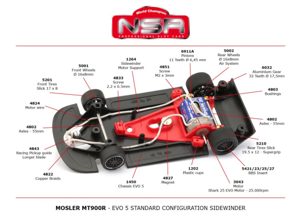 NSR Mosler MT900R  Nr. 64 EVO5 Slotcar 1:32 0393IL