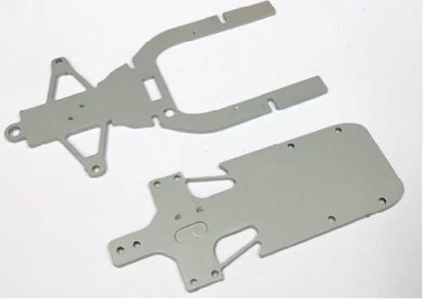 TTS Fahrwerksgrundplatte und  Karosserieträger Aluminium für Formula 2