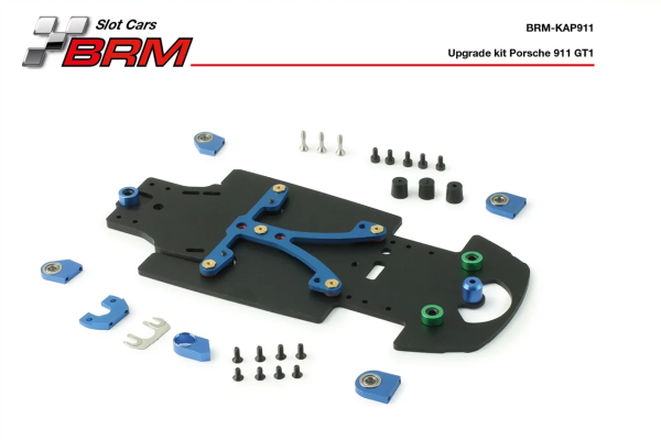 BRM Fahrwerk-Upgrade Kit 1:24 BRM f.Slotcar BRM 512M m.Aluminium-Chassis z.Umrüstung auf neue Technik/Fahrwerksausführung!