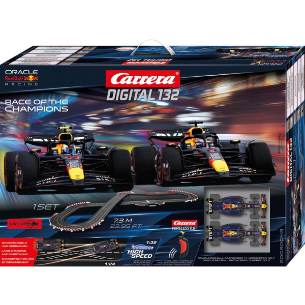 Carrera Digital 132 Rennbahn Autorennbahn Race of the Champions mit WIRELESS 2.0 Set