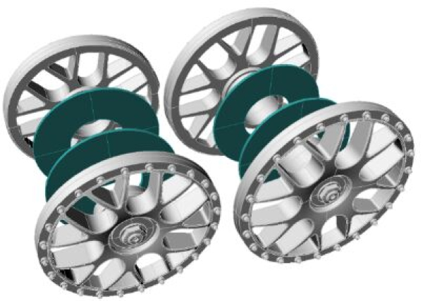 Ninco XLOT 4x Felgeneisatz Weiß 61704