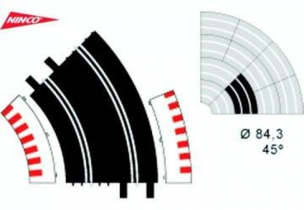 Ninco Kurve R2 45° 1Stück aus Startset ohne OVP