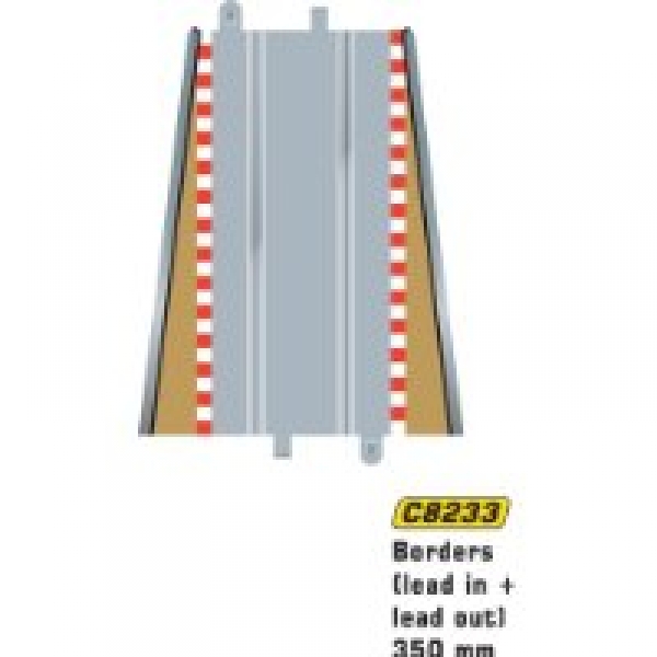 Scalextric Randstreifen mit Leitplanke 2X 350mm  Art. 8233